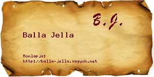 Balla Jella névjegykártya