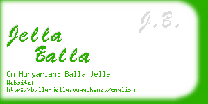 jella balla business card
